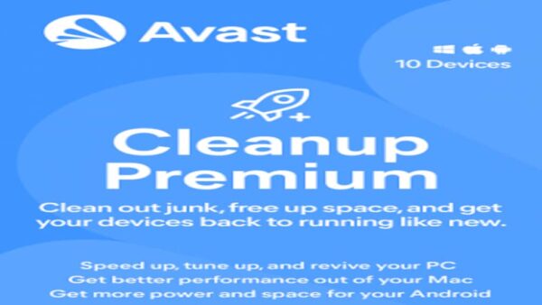 AVAST CLEANUP PREMIUM , ANDROID, MAC 10 DEVICES, 1 YEARAVAST KEY