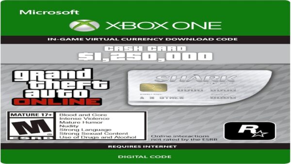 GRAND THEFT AUTO ONLINE: GREAT WHITE SHARK CASH CARD 1250000 XBOX ONE - XBOX LIVE KEY