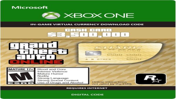 GRAND THEFT AUTO ONLINE: THE WHALE SHARK CASH CARD 3500000 XBOX ONE - XBOX LIVE KEY