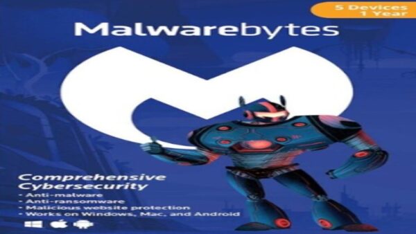 MALWAREBYTES ANTI-MALWARE PREMIUM , ANDROID, MAC 5 DEVICES 1 YEARMALWAREBYTES ANTI MALWARE KEY