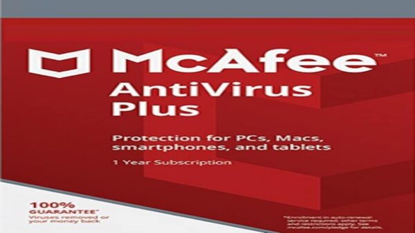 MCAFEE ANTIVIRUS PLUS 1 DEVICE, 1 YEAR , ANDROID, MAC, IOSMCAFEE KEY