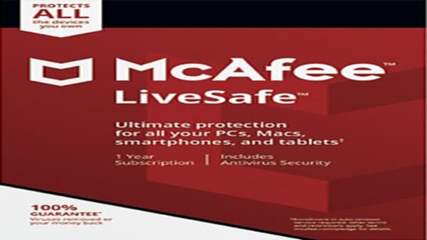 MCAFEE LIVESAFE UNLIMITED DEVICE 1 YEAR KEY