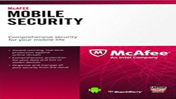 MCAFEE MOBILE SECURITY FOR ANDROID 1 DEVICE 1 YEARMCAFEE KEY