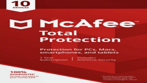 MCAFEE TOTAL PROTECTION MULTIDEVICE 10 DEVICES 1 YEAR KEY