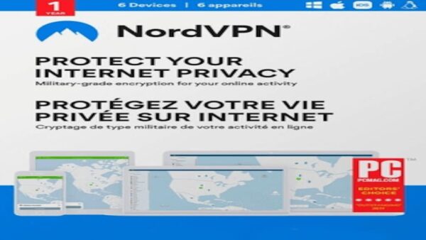 NORDVPN VPN SERVICE , ANDROID, MAC, IOS 6 DEVICES, 1 YEARNORDVPN KEY