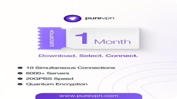 PUREVPN 10 DEVICES, 1 MONTHPUREVPN KEY