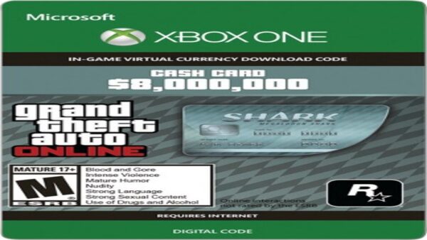 GRAND THEFT AUTO ONLINE: MEGALODON SHARK CASH CARD 8000000 XBOX ONE - XBOX LIVE KEY